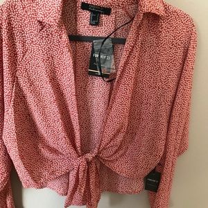 Forever 21 Wrap Top With Floral Pattern